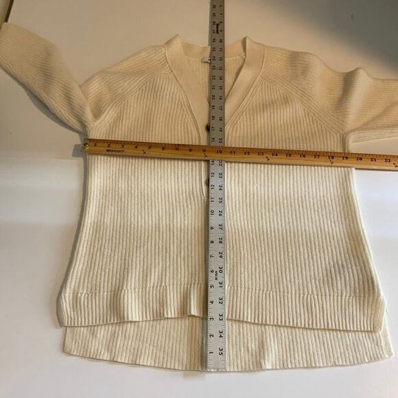 Madewell Sweater Womens S Small Beige Merino Wool Blend Lyle Rib Henley Pullover - Picture 6 of 11